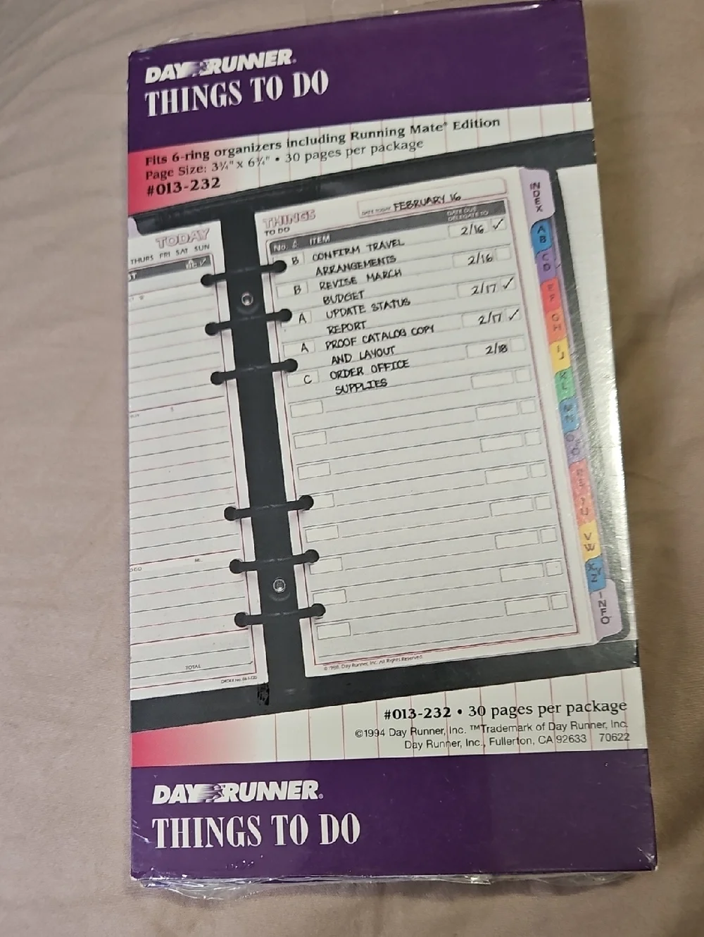 Vintage New 9 Piece Bundle 6 Ring Planning Organizer System Refills Note Pads